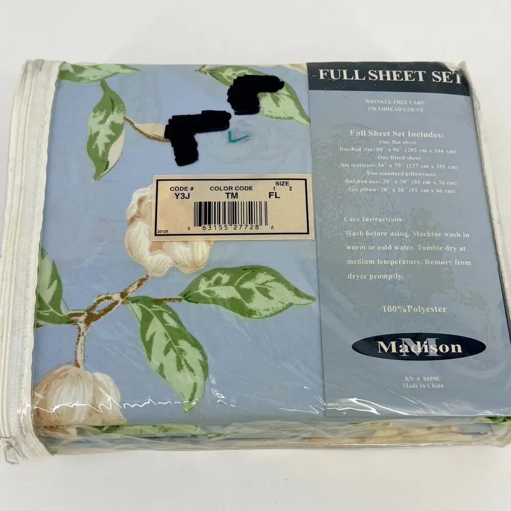 Liberty Collection Floral Magnolia Madison Full Sheet Set 4pc Percale 170 TC